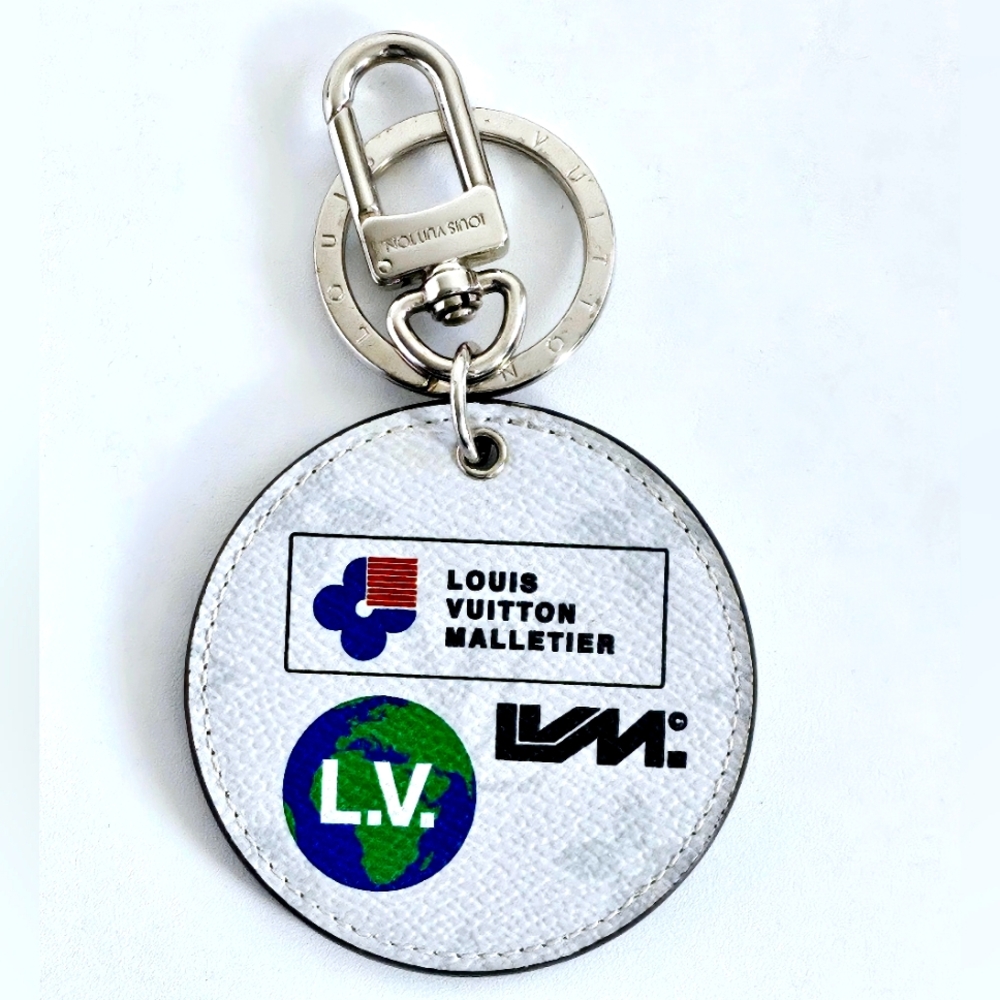 Louis Vuitton Limited Edition White Logo Story Bag Charm/Key Ring
